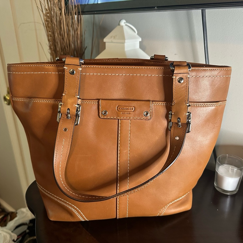 Coach Brown Leather Tote Bag